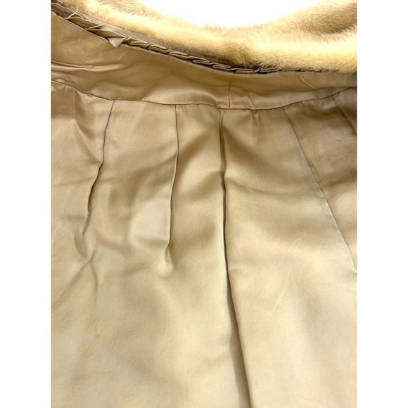 Women’s Mink Cape Vtg 1980s Blond S Shawl Collar Hook Closure Elbow Slits - Picture 13 of 17